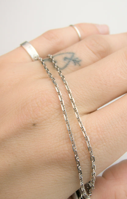 14k White Gold Anchor Link Chain