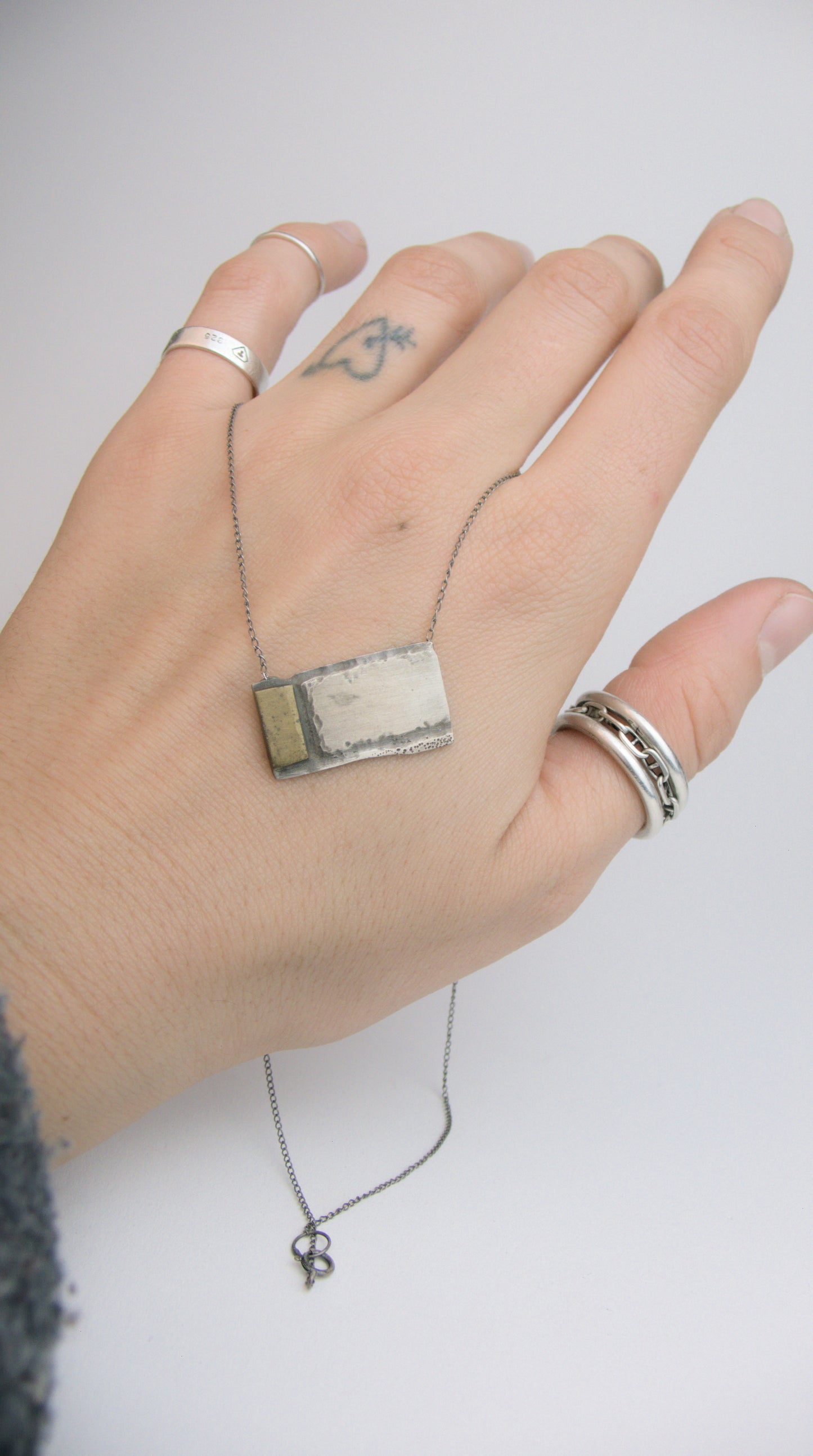 Distressed Razor Blade Necklace