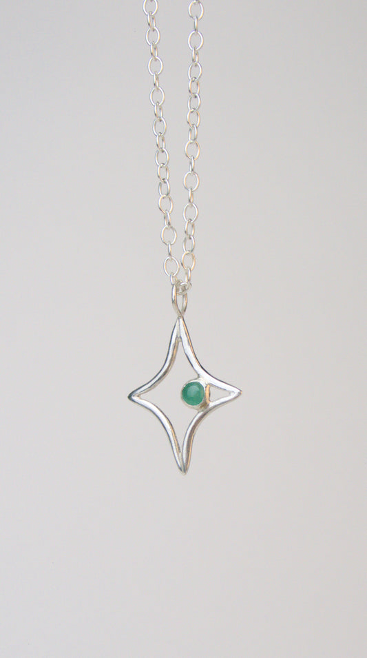 Orion Charm Necklace, Emerald