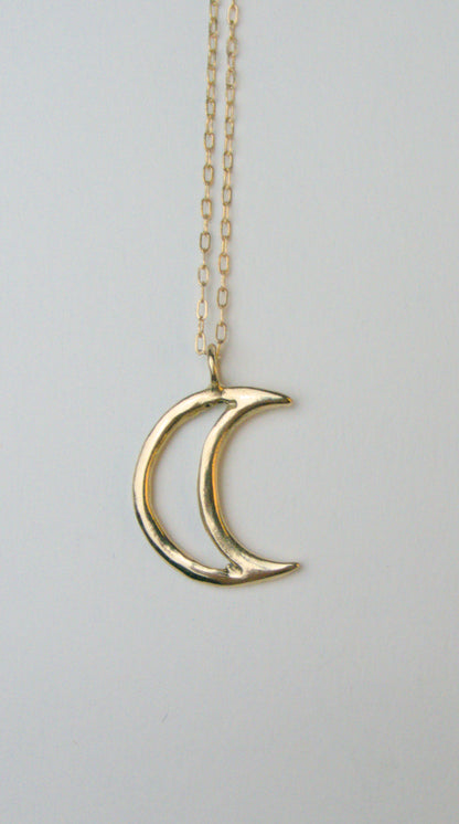 Luna Charm Necklace in solid gold