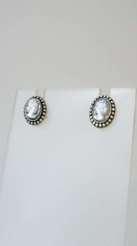 Mother of Pearl Cameo Studs