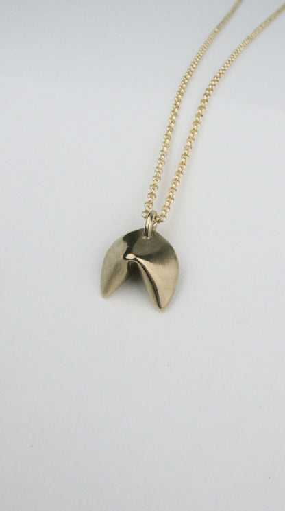Fortune Cookie Necklace - Bronze