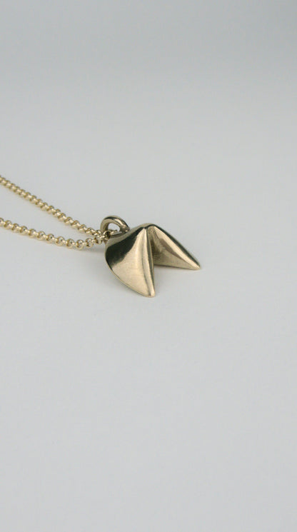 Fortune Cookie Necklace - Bronze
