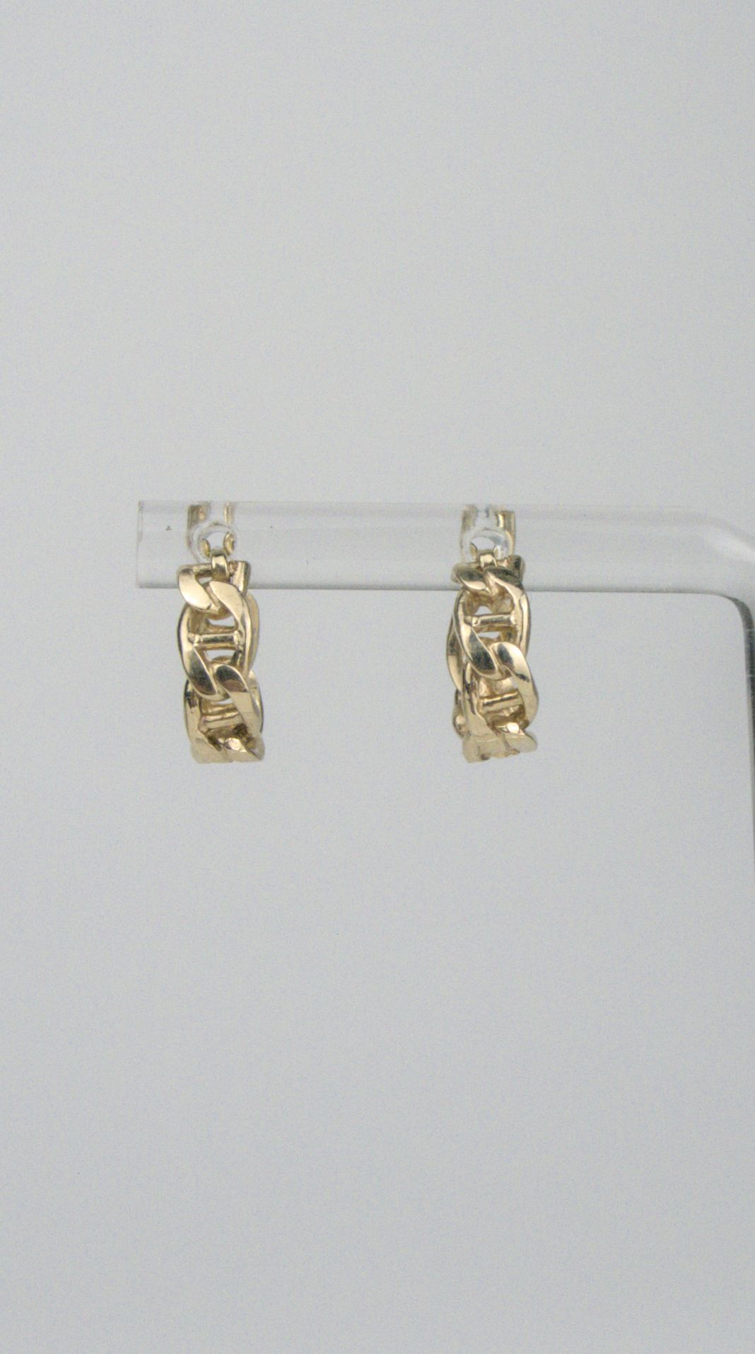 Mini Anchor Link Huggie Hoops Ready to Ship