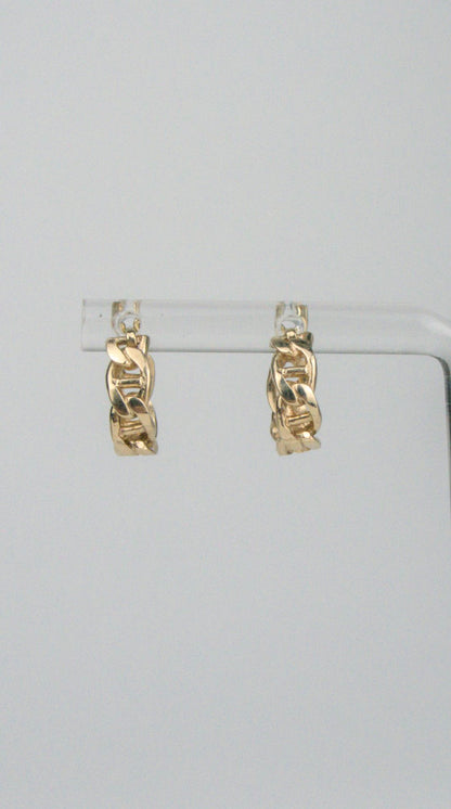 Mini Anchor Link Huggie Hoops Ready to Ship