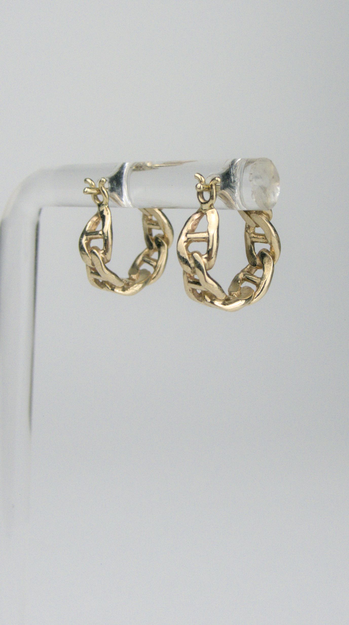Mini Anchor Link Huggie Hoops Ready to Ship