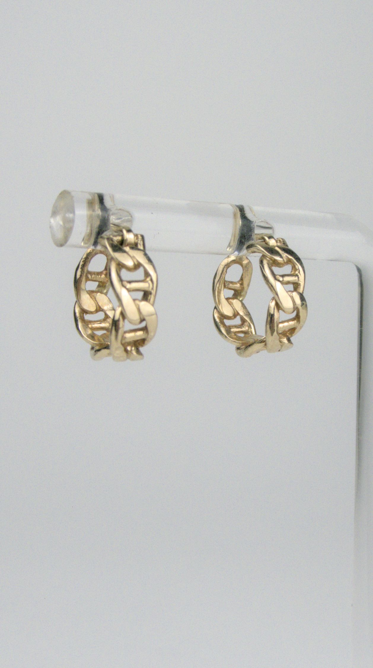Mini Anchor Link Huggie Hoops Ready to Ship