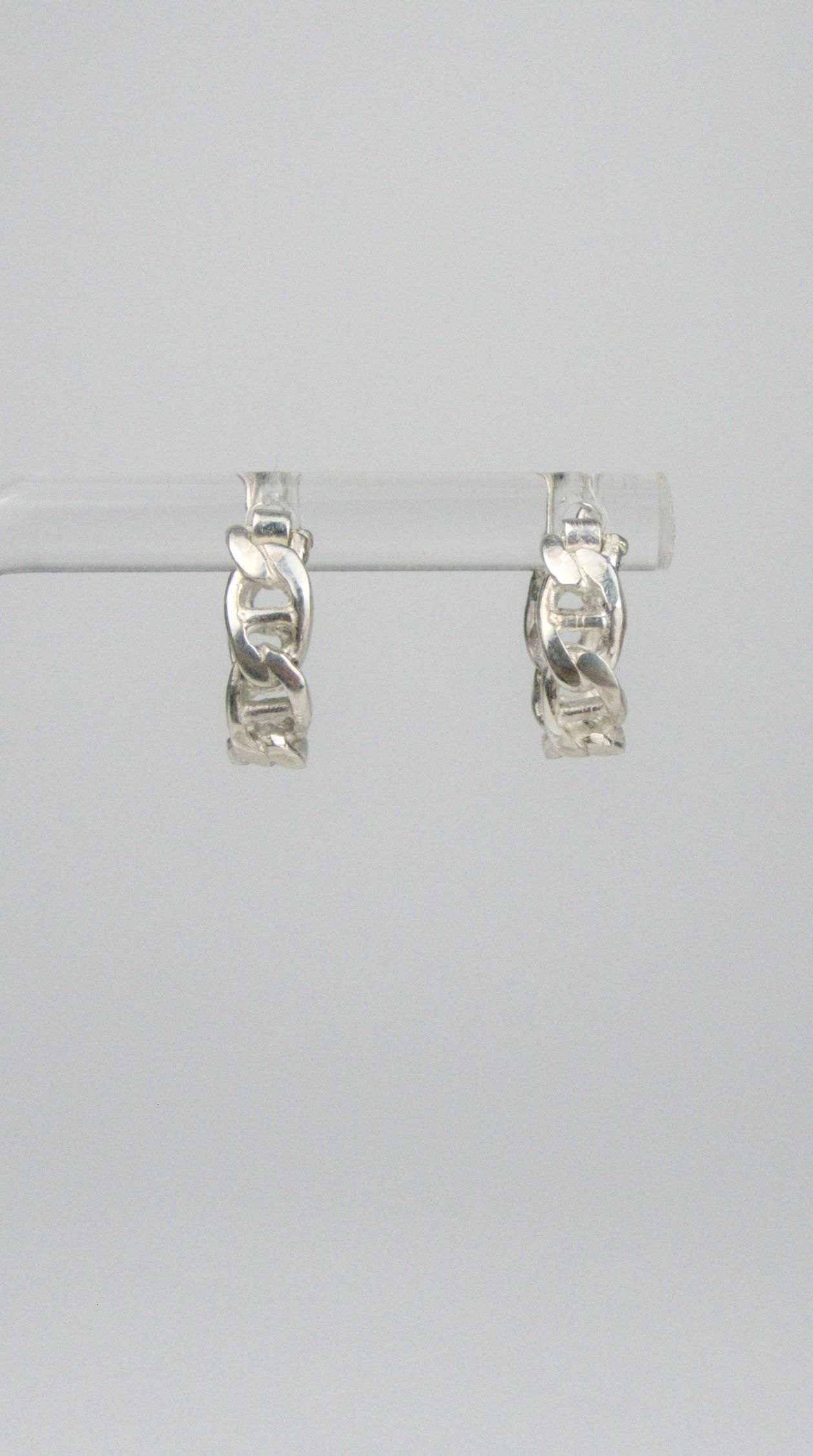 Mini Anchor Link Huggie Hoops Ready to Ship