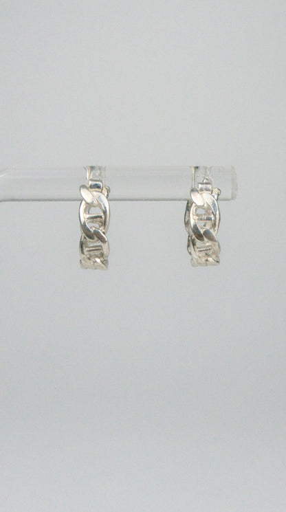 Mini Anchor Link Huggie Hoops Ready to Ship
