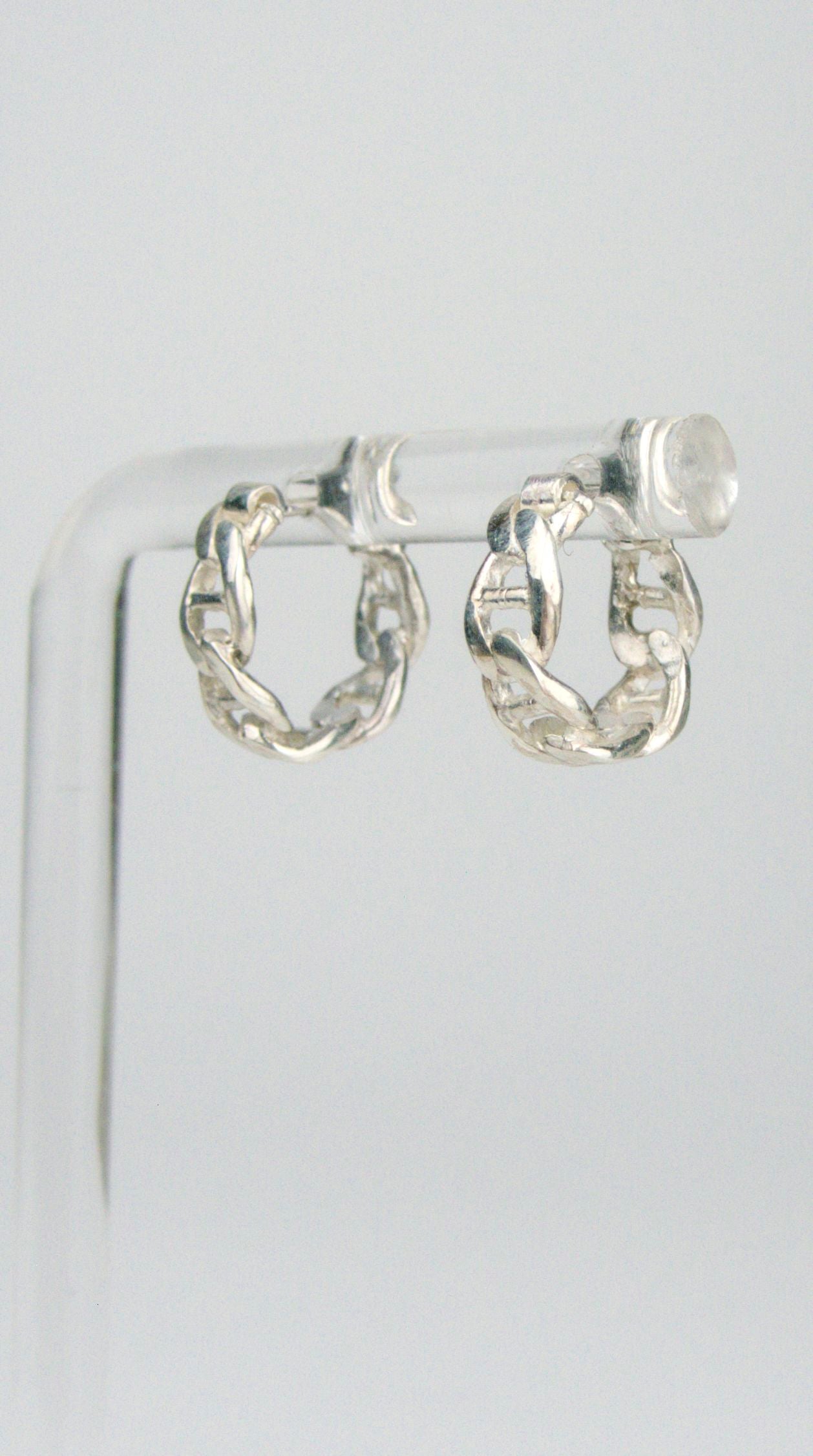 Mini Anchor Link Huggie Hoops Ready to Ship