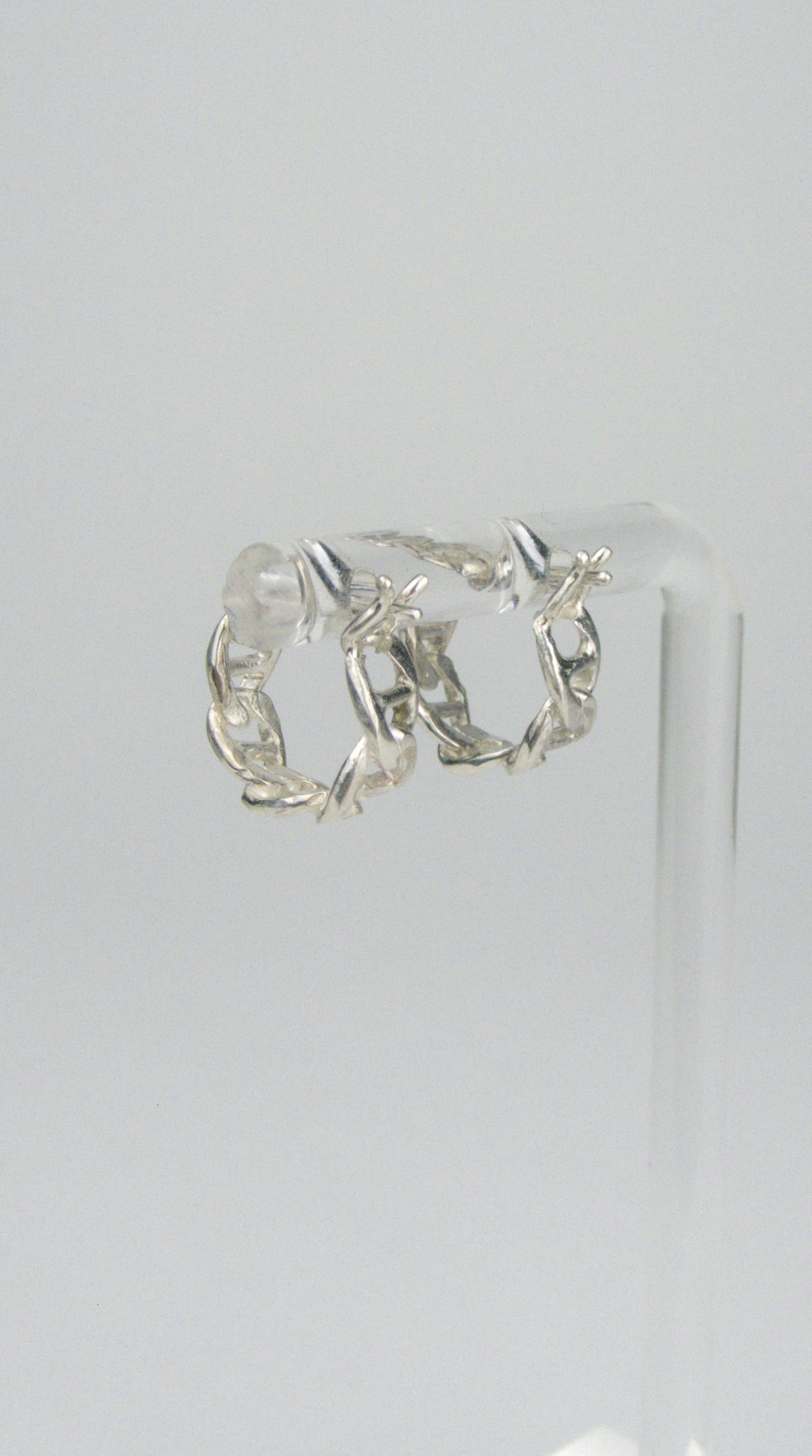 Mini Anchor Link Huggie Hoops Ready to Ship