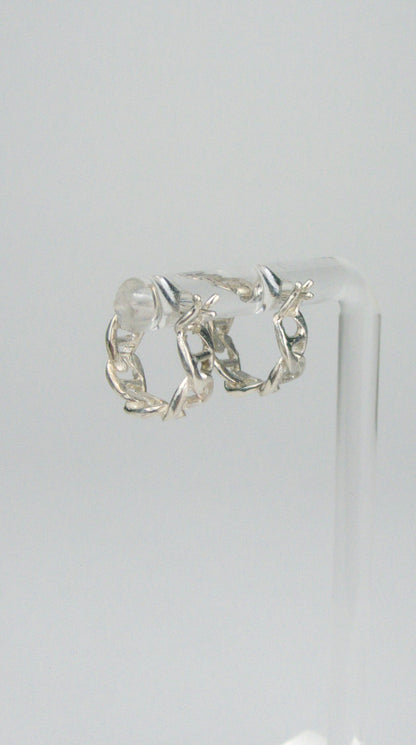 Mini Anchor Link Huggie Hoops Ready to Ship