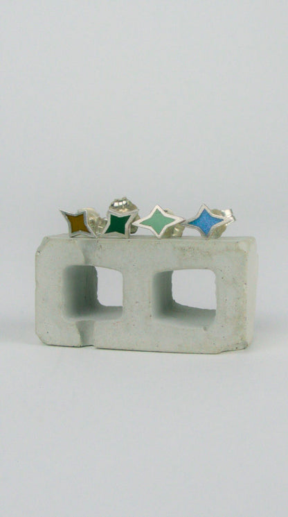 Mini Enamel Star Studs