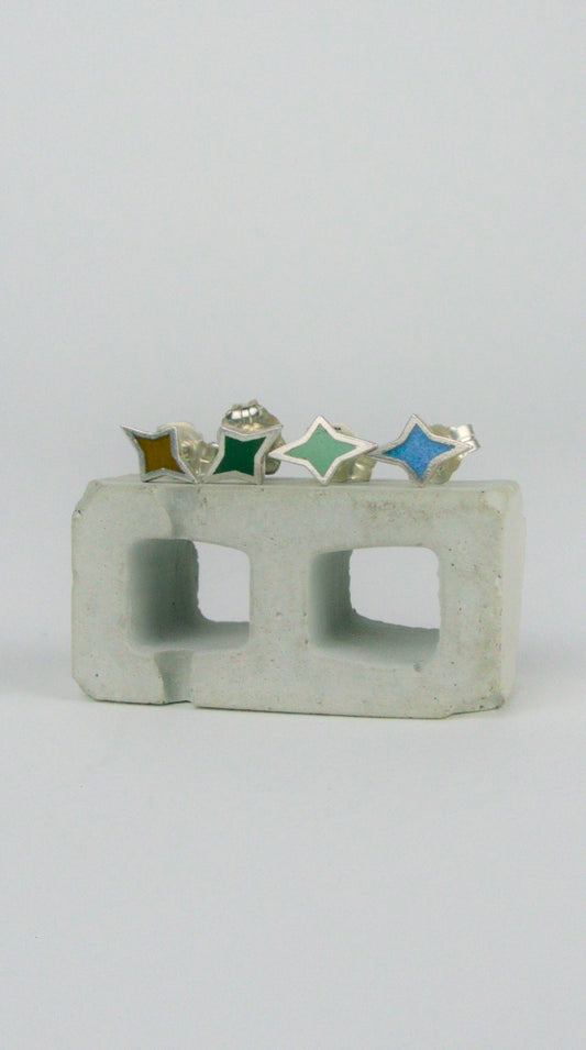 Mini Enamel Star Studs