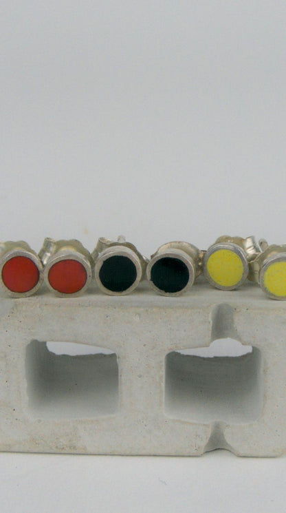 Mini Enamel Circle Studs