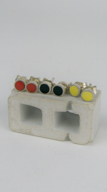 Mini Enamel Circle Studs