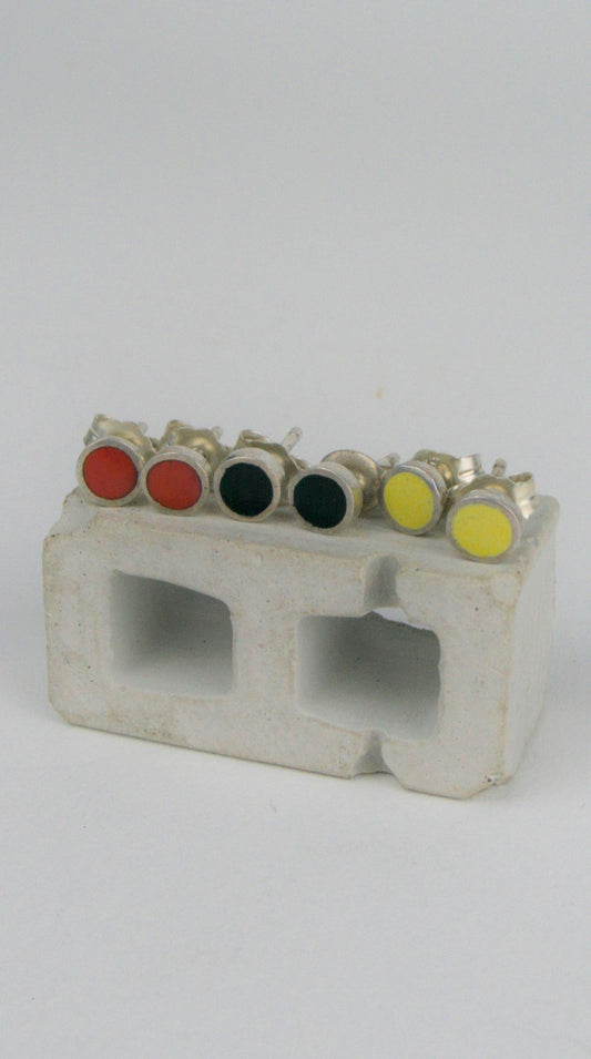Mini Enamel Circle Studs