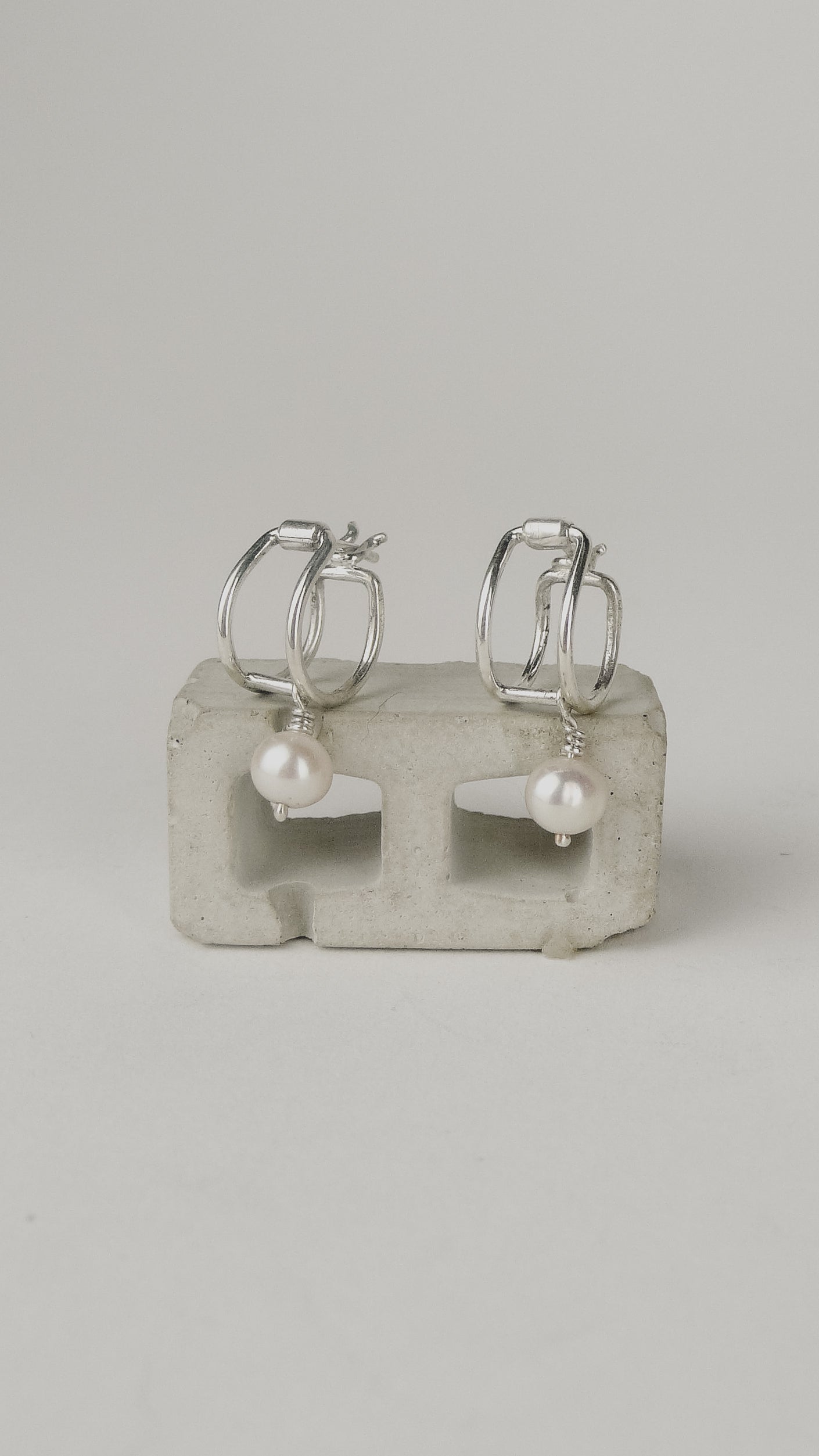 Pearl Double Hoops