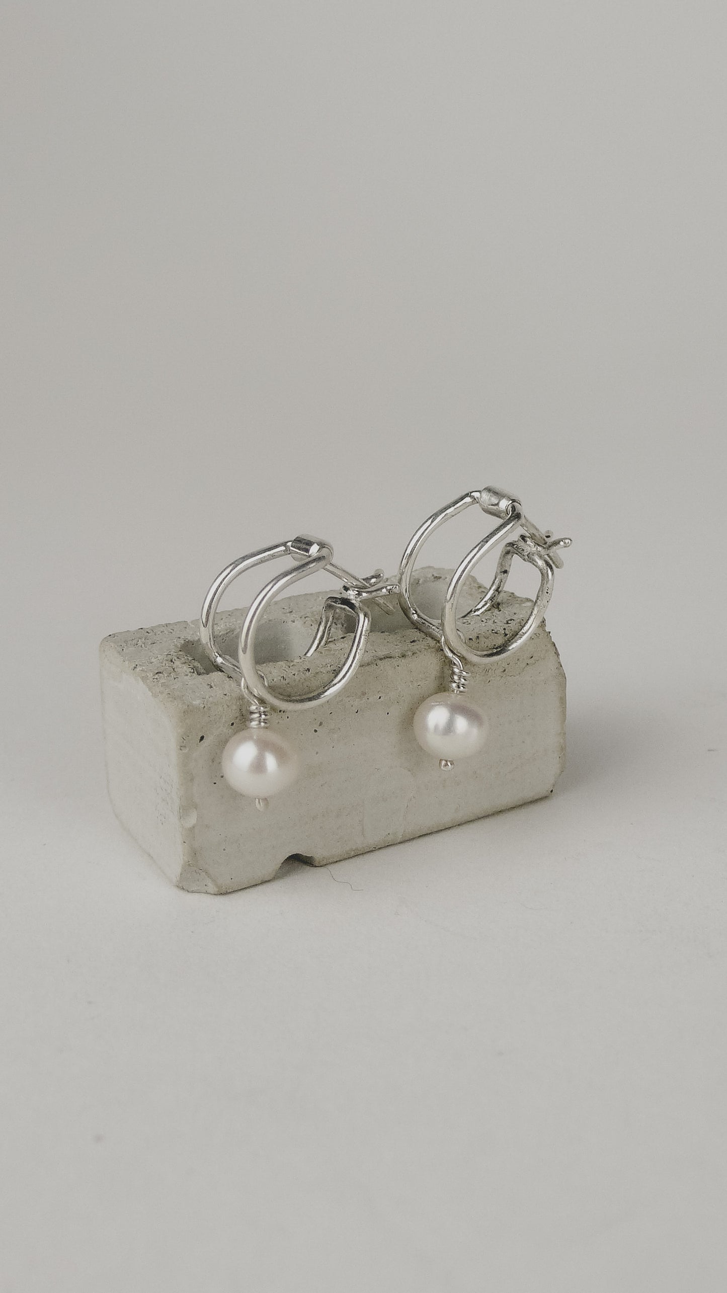 Pearl Double Hoops