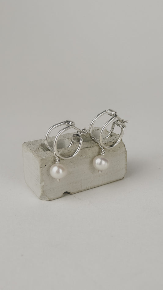 Pearl Double Hoops