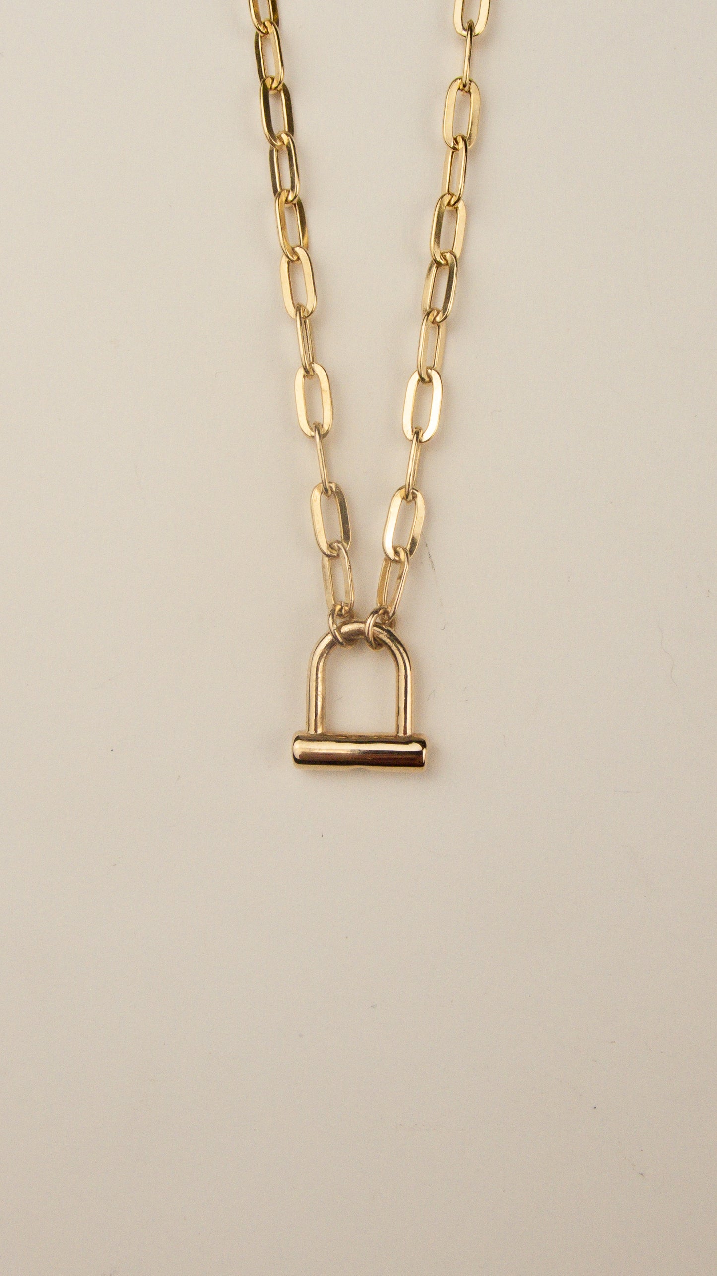 U Lock Necklace 10k Gold