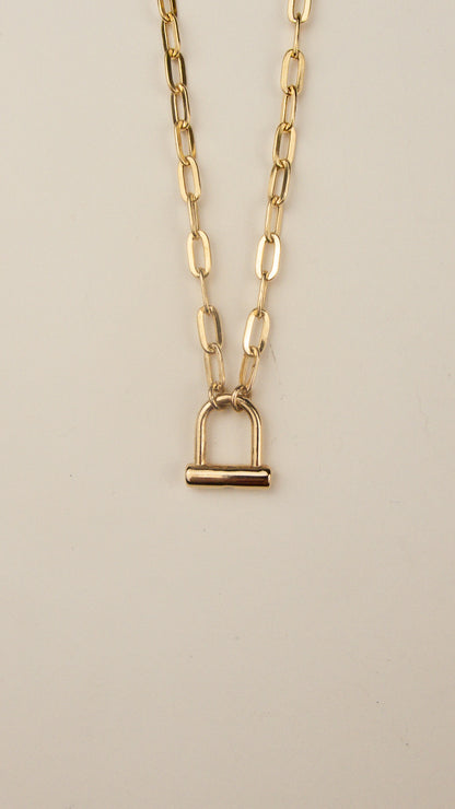 U Lock Necklace 10k Gold