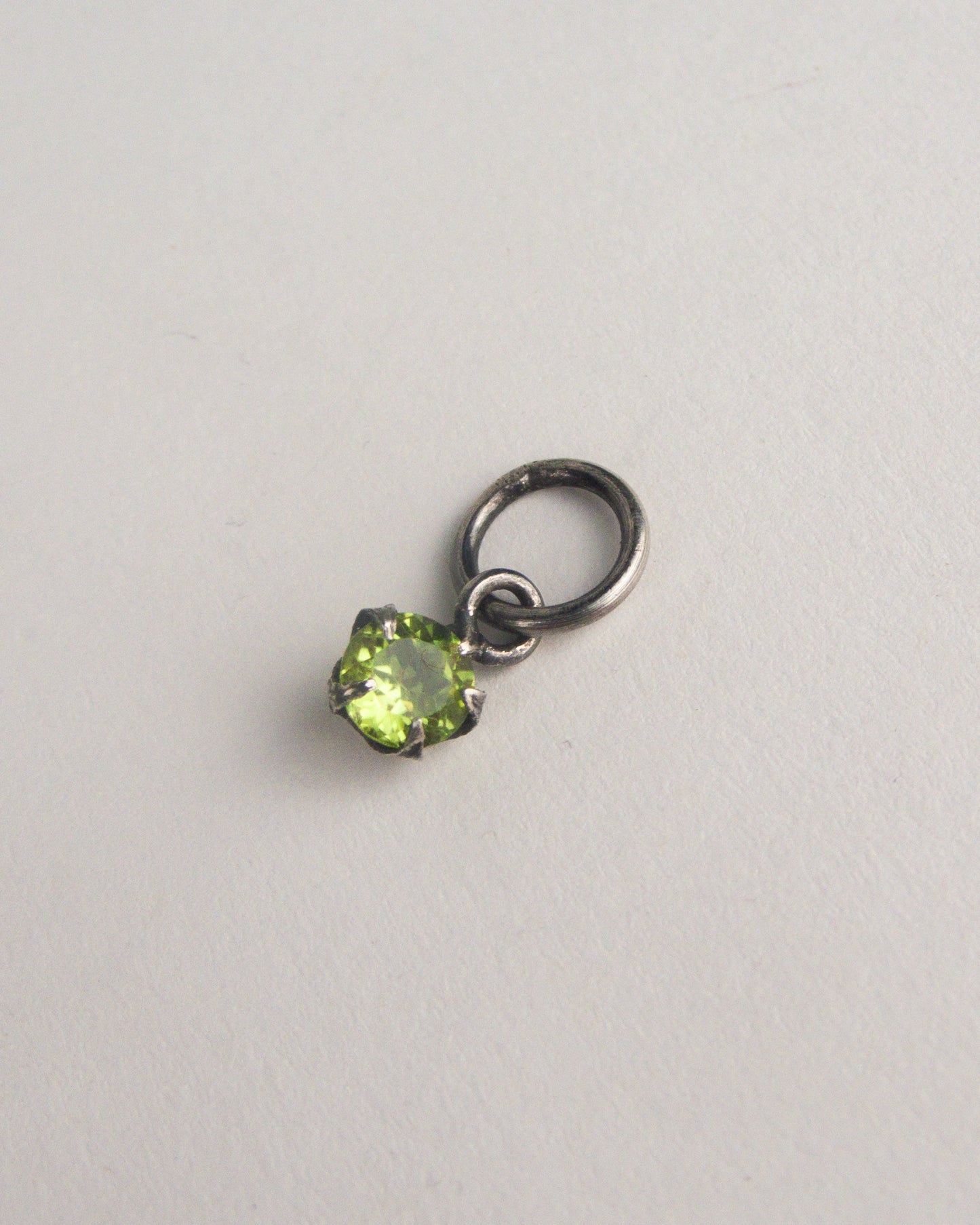 Silver Tomato Star Charm with Diamond and Peridot