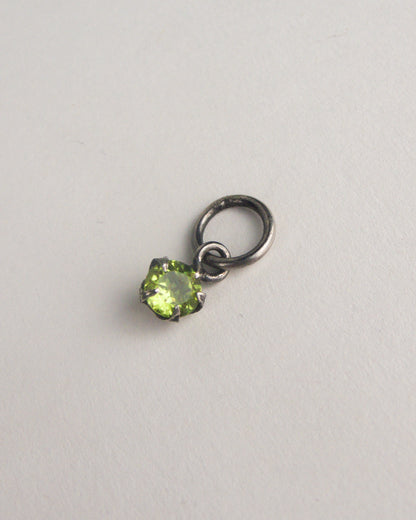 Silver Tomato Star Charm with Diamond and Peridot