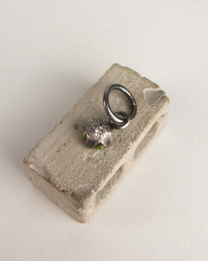 Silver Tomato Star Charm with Diamond and Peridot