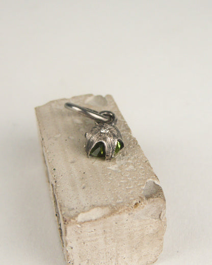 Silver Tomato Star Charm with Diamond and Peridot