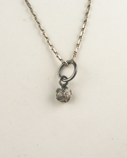 Silver Tomato Star Charm with Diamond and Peridot