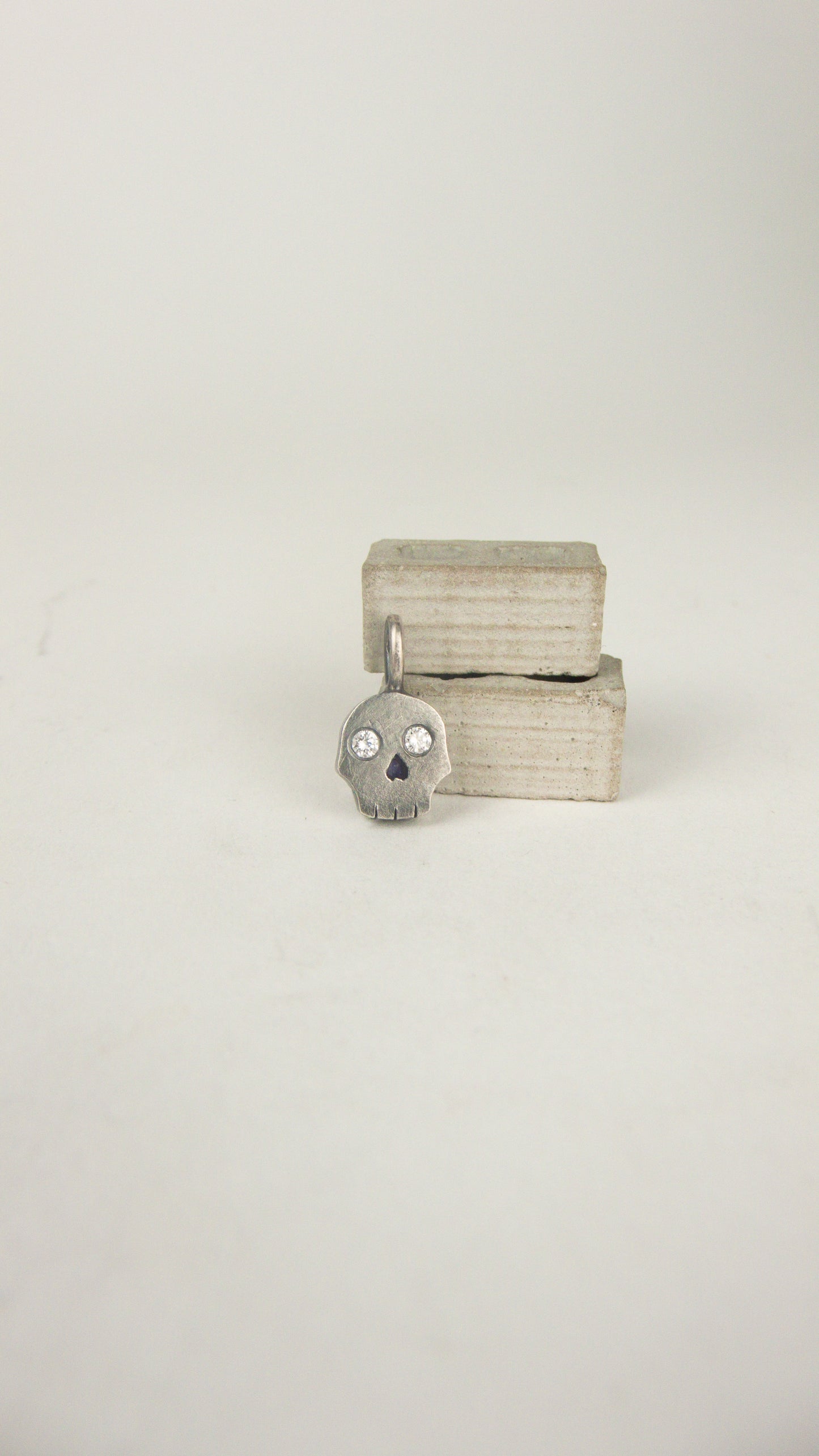 Skull Charm with Diamond Eyes