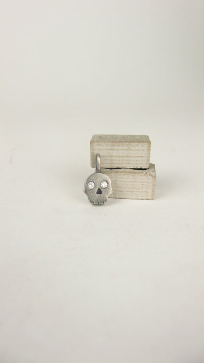 Skull Charm with Diamond Eyes