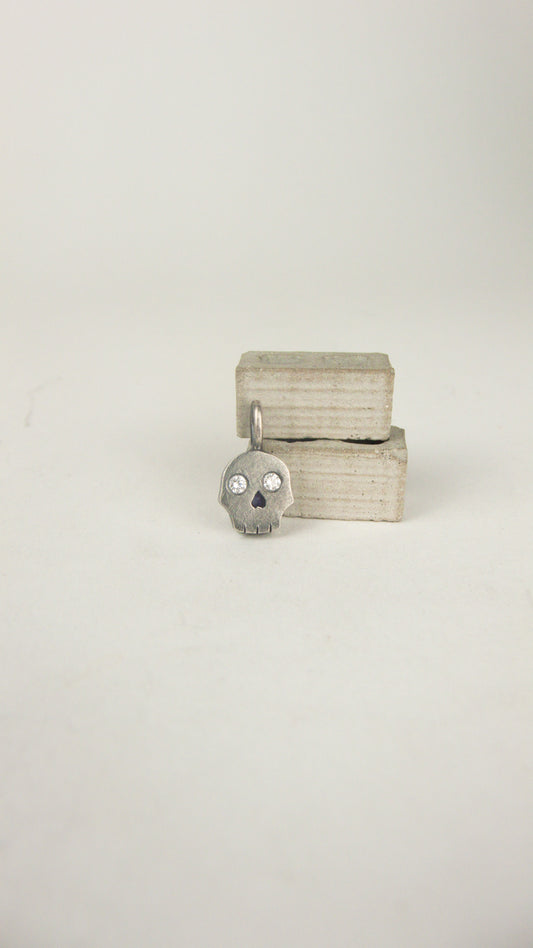 Skull Charm with Diamond Eyes