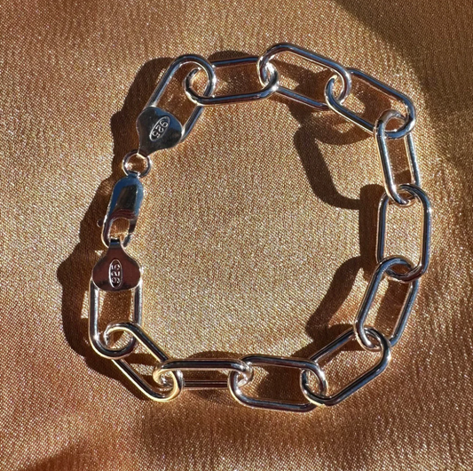 Thick Paper Clip Chain Bracelet