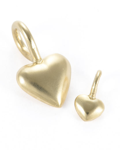 14k Gold Puffy Heart Charm