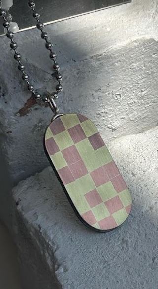 Checkered Gradient Dog Tag