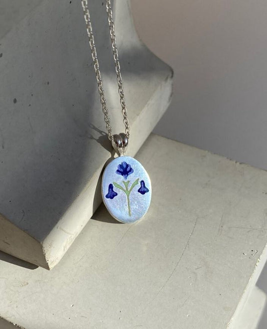 Painted Glass House Lily Pendant
