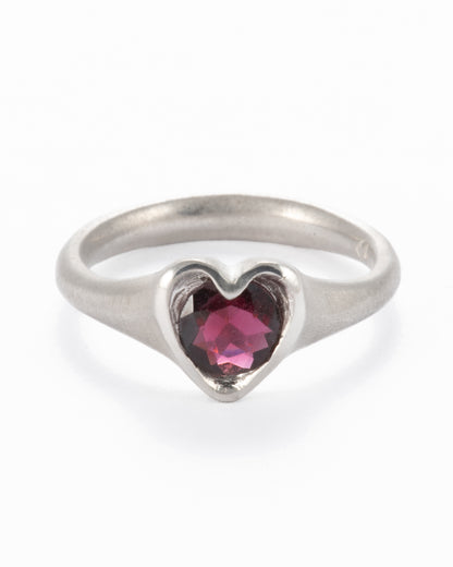 Heart Ring with a Round Stone