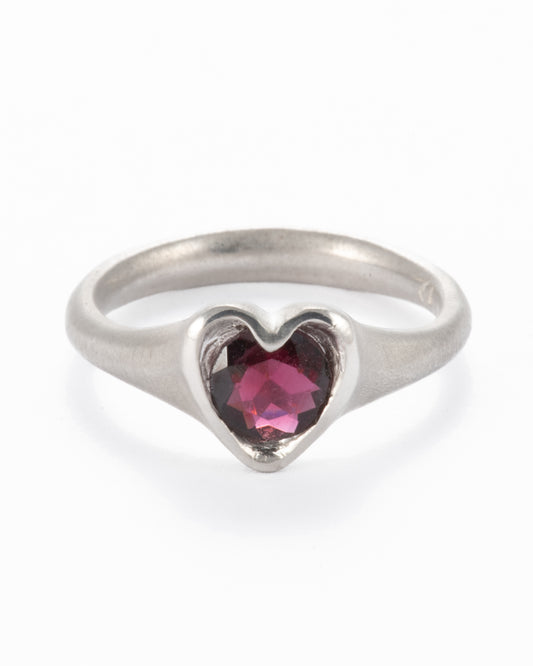 Heart Ring with a Round Stone