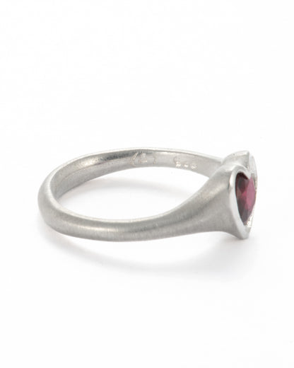 Heart Ring with a Round Stone