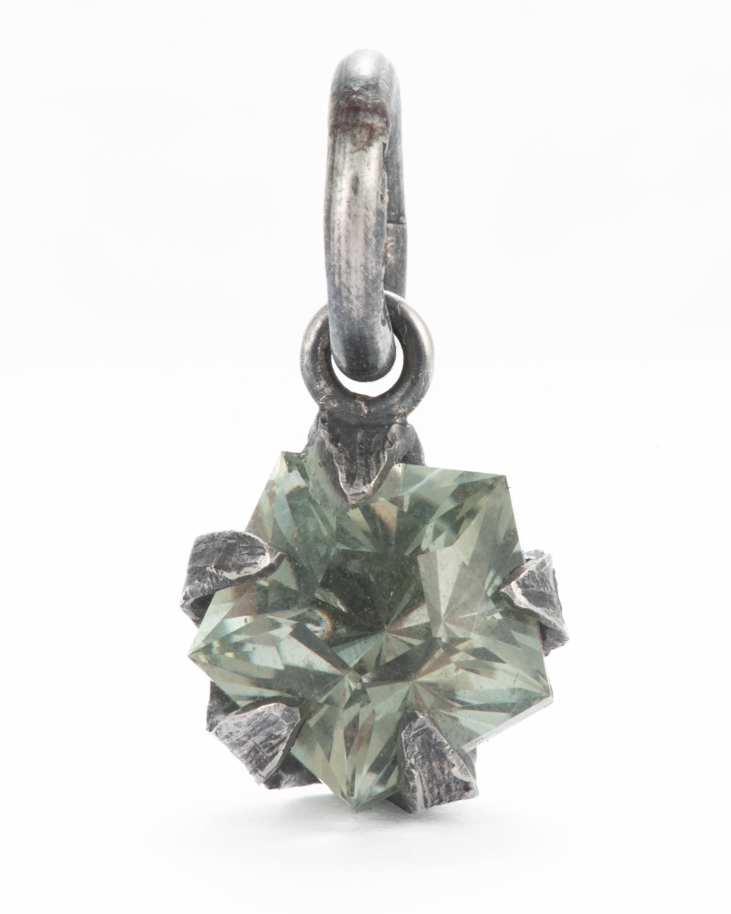 Prasiolite and Diamond Double Sided Tomato Star Talisman